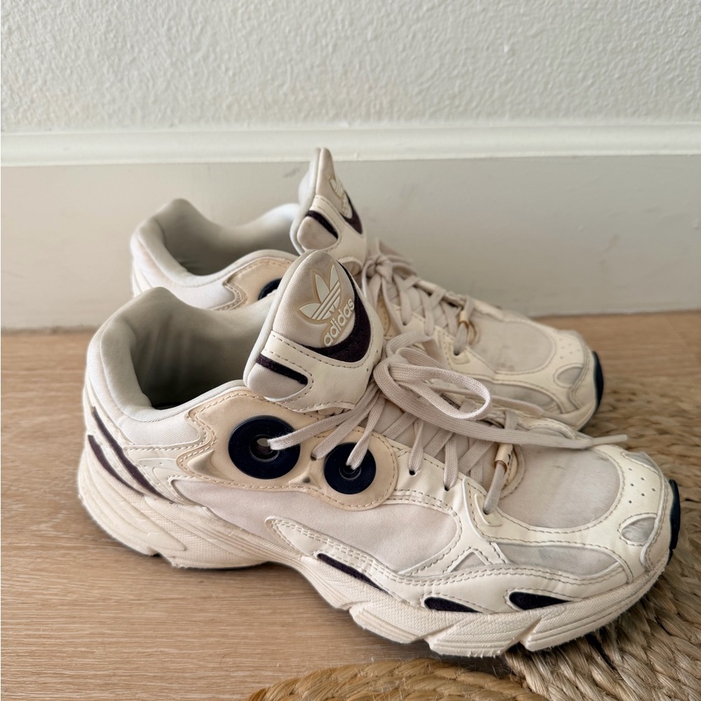 adidas Cream and Dark Purple Women's Sneakers